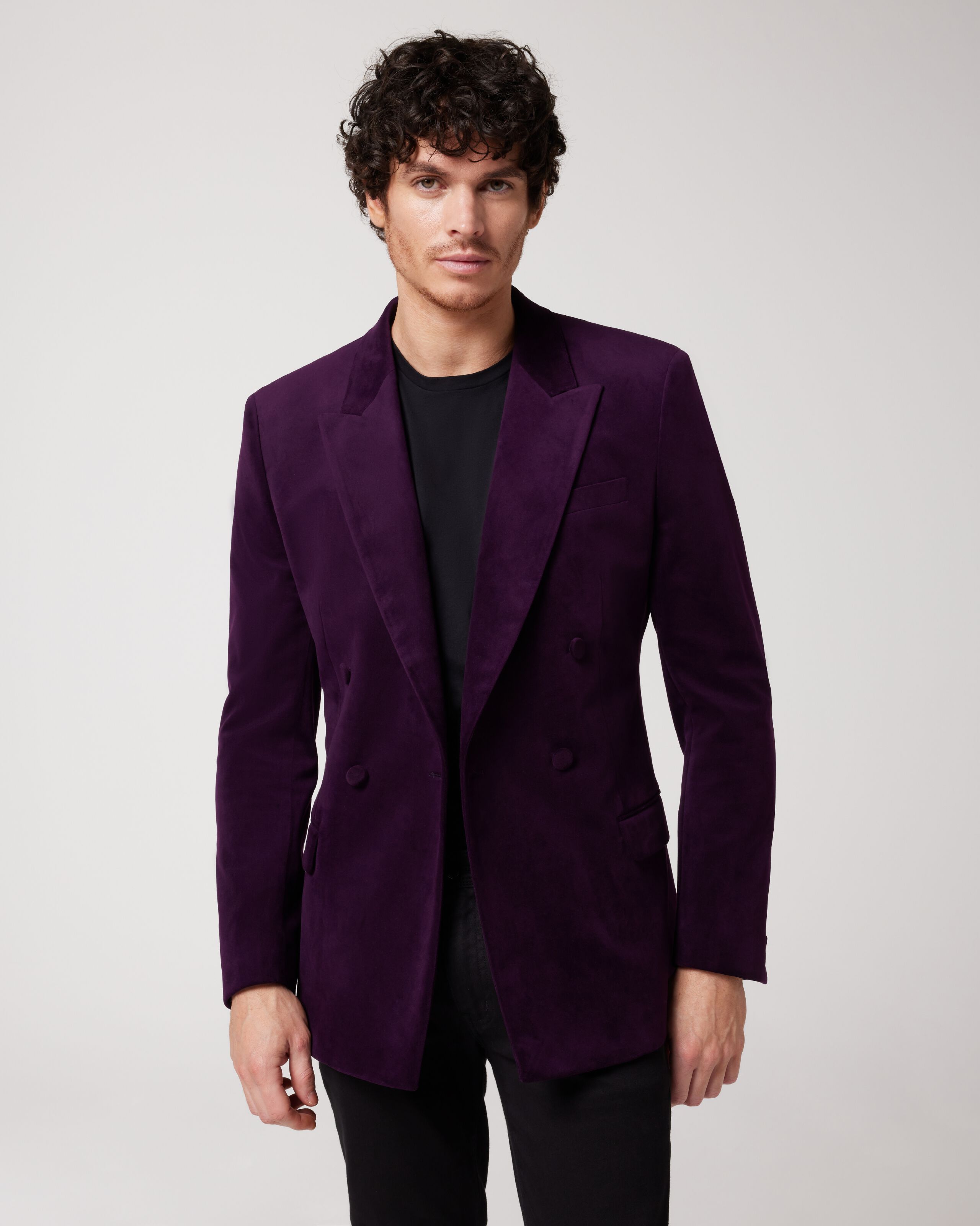 Slim Fit Double Breasted Velvet Tuxedo